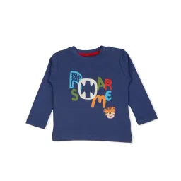 Bodycare Boys Blue Cotton Printed T-Shirt image 1