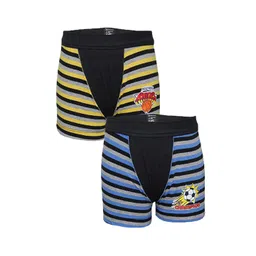 Bodycare Boys Pack Of 2 Assorted Striped Pure Cotton Trunks-picture-36
