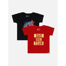 Bodycare Boys Pack Of 2 Typography Printed Round Neck Cotton T-shirts-picture-33