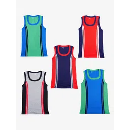 Bodycare Boys Pack Of 5 Striped Cotton Assorted Basic Innerwear VestsKGA2002-PK001_P5-picture-24