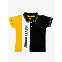 Bodycare Boys Typography Printed Colourblocked Polo Collar T-shirt-picture-31