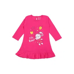 Bodycare Kids Fuchsia Printed Full Sleeves Frock-picture-11