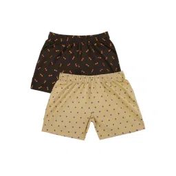 Bodycare Kids Khaki & Olive Printed Shorts (Pack Of 2)-picture-15