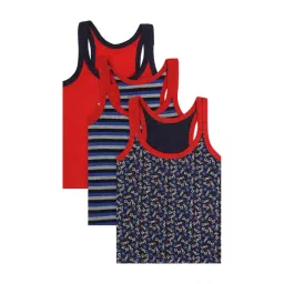 Bodycare Kids Multicolored Cotton Printed Vest (Pack of 3)-picture-11