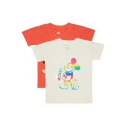 Bodycare Kids Off White & Orange Mickey Print T-Shirt (Pack Of 2)-picture-37