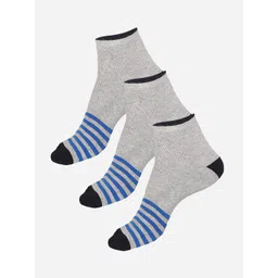 Bodycare Men Pack Of 3 Striped Ankle-Length Socks-picture-34