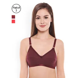 Bodycare Pack Of 3 Assorted Solid Non-Wired Non Padded Everyday Bra-picture-23