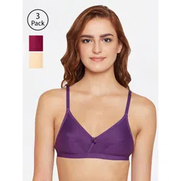Bodycare Pack Of 3 Assorted Solid Non-Wired Non Padded Everyday Bra-picture-26