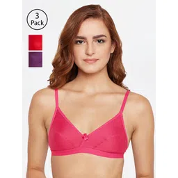 Bodycare Pack Of 3 Assorted Solid Non-Wired Non Padded Everyday Bra image 1