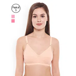 Bodycare Pack of 3 Assorted Solid Non-Wired Non Padded Everyday Bra E1517PICODPE-3PCS-picture-24