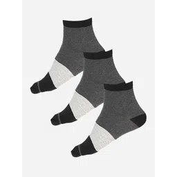 Bodycare Pack Of 3 Colorblocked Cotton Ankle-Length Socks-picture-41
