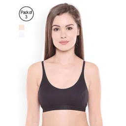 Bodycare Pack of 3 Solid Non-Wired Non Padded Sports Bras EN1608BSW-picture-35