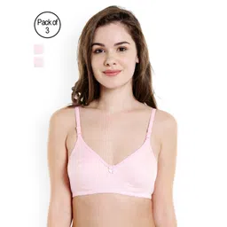 Bodycare Pack of 3 Solid Non-Wired Non Padded T-shirt Bras E6525PIPIPI-picture-13