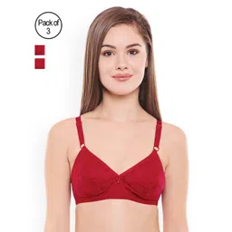 Bodycare Red Self Design Non-Wired Non Padded Everyday Bra-picture-16