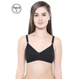 Bodycare Women Pack of 3 Black Solid Everyday Bra 5518B-picture-17