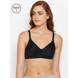 Bodycare Women Pack of 3 Black T-shirt Bra 6580B-picture-37
