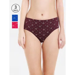 Bodycare Women Pack Of 3 Printed Cotton Briefs-picture-37