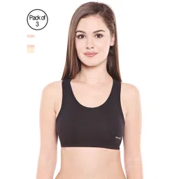 Bodycare Women Pack of 3 Solid Sports Bra E1610BSW-picture-29