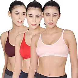 bodycare Women's Cotton Blend Pack Of 3 Sports Bra- E1608Pirewi-picture-12