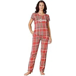 bodycare Women's Cotton Printed T-Shirt and Payjama Set | Soft & Breathable Nightwear | Short Sleeves | Loungewear Co-Ord Set BSLS12026-picture-55