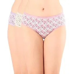 bodycare Women’s Premium Cotton Mid Rise Briefs – Assorted Floral Print, Outer Elastic Waistband 5222 (Pack of 3)-picture-15