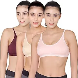 bodycare Women's Spandex And Cotton Non Padded Wire Free Sports Bra Multicolored-picture-38