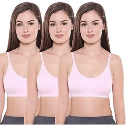 bodycare Women's Spandex And Cotton Non Padded Wire Free Sports Bra Pink-picture-42