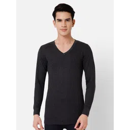 BODYCARE INSIDER Mens Ribbed Cotton V-Neck Antibacterial Thermal Top-picture-16