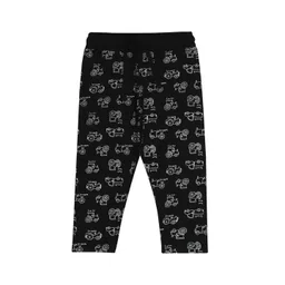 Bodycare Kids Boys Antiviral & Antibacterial Black Printed Cotton Track Pants-picture-31