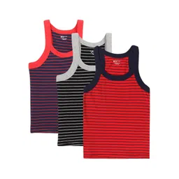 Bodycare Kids Boys Black, Navy blue and Red Pack Of 3  Innerwear Vests-picture-47