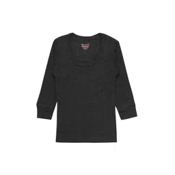 Bodycare Kids Boys Charcoal Melange Solid Cotton Thermal Top-picture-10