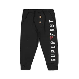 Bodycare Kids Boys Grey Typographic Printed Cotton Joggers-picture-30