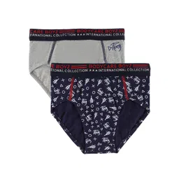 Bodycare Kids Boys Pack Of 2 Navy Blue & Grey Printed Cotton Basic Briefs KGA2069NVG-PK005-picture-25