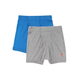 Bodycare Kids Boys Pack Of 2 Royal Blue & Grey Solid Cotton Trunks KGA2067RBG-PK001-picture-22