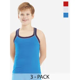 Bodycare Kids Boys Pack Of 2 Soft Breathable Cotton Rib Vests KGA2014RDWH-60 image 1
