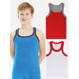 Bodycare Kids Boys Pack Of 2 Soft Breathable Cotton Rib Vests KGA2014RDWH-60 image 4