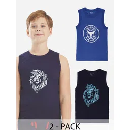 Bodycare Kids Boys Pack Of 2 Soft Breathable Cotton Rib Vests KGA2016NVRB-80-picture-13