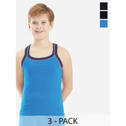 Bodycare Kids Boys Pack Of 2 Soft Breathable Cotton Rib Vests KGRA2014BLKNV-60-picture-35