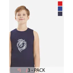 Bodycare Kids Boys Pack Of 2 Soft Breathable Sleeveless Cotton Vests KGA2016RBRD-60-picture-26