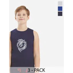Bodycare Kids Boys Pack Of 2 Soft Breathable Sleeveless Cotton Vests KGA2016RBWH-80-picture-29