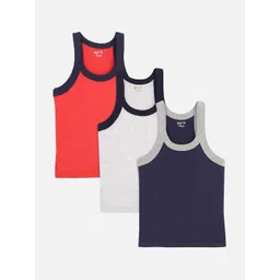 Bodycare Kids Boys Pack Of 3 Solid Innerwear Vests KGA2012ABC-picture-53