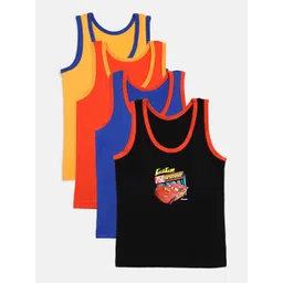 Bodycare Kids Boys Pack of 4 Disney Cars Printed Innerwear Vest-picture-37