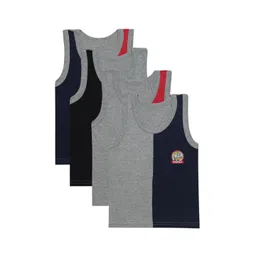 Bodycare Kids Boys Pack Of 4 Grey & Navy Blue Mickey & Friends Innerwear Tank Vests-picture-18