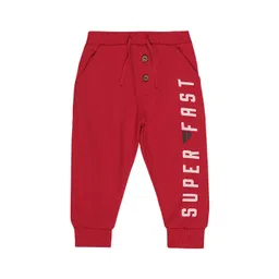 Bodycare Kids Boys Red Typography Printed Cotton Joggers-picture-10