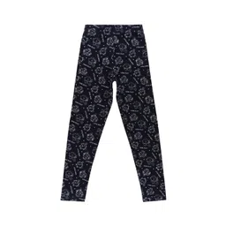 Bodycare Kids Girls Navy Blue Printed Cotton Leggings-picture-12