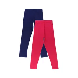 Bodycare Kids Girls Pack Of 2 Solid Cotton Leggings-picture-27