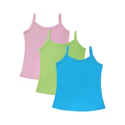 Bodycare Kids Girls Pack Of 3 Blue & Green Assorted Cotton Undershirt Vests-picture-54