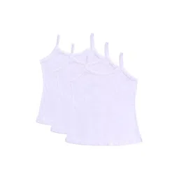 Bodycare Kids Girls Pack Of 3 White Solid Cotton  Basic Innerwear Vests-picture-17