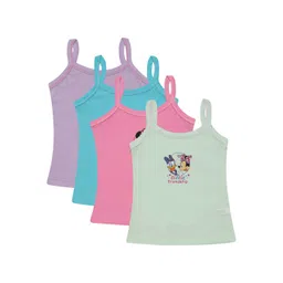 Bodycare Kids Girls Pack of 4 Assorted Minnie & Friends Printed Cotton Innerwear Vests-picture-18