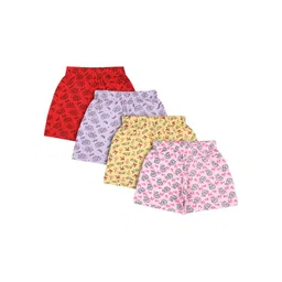 Bodycare Kids Girls Pack Of 4 Floral Printed Shorts-picture-34